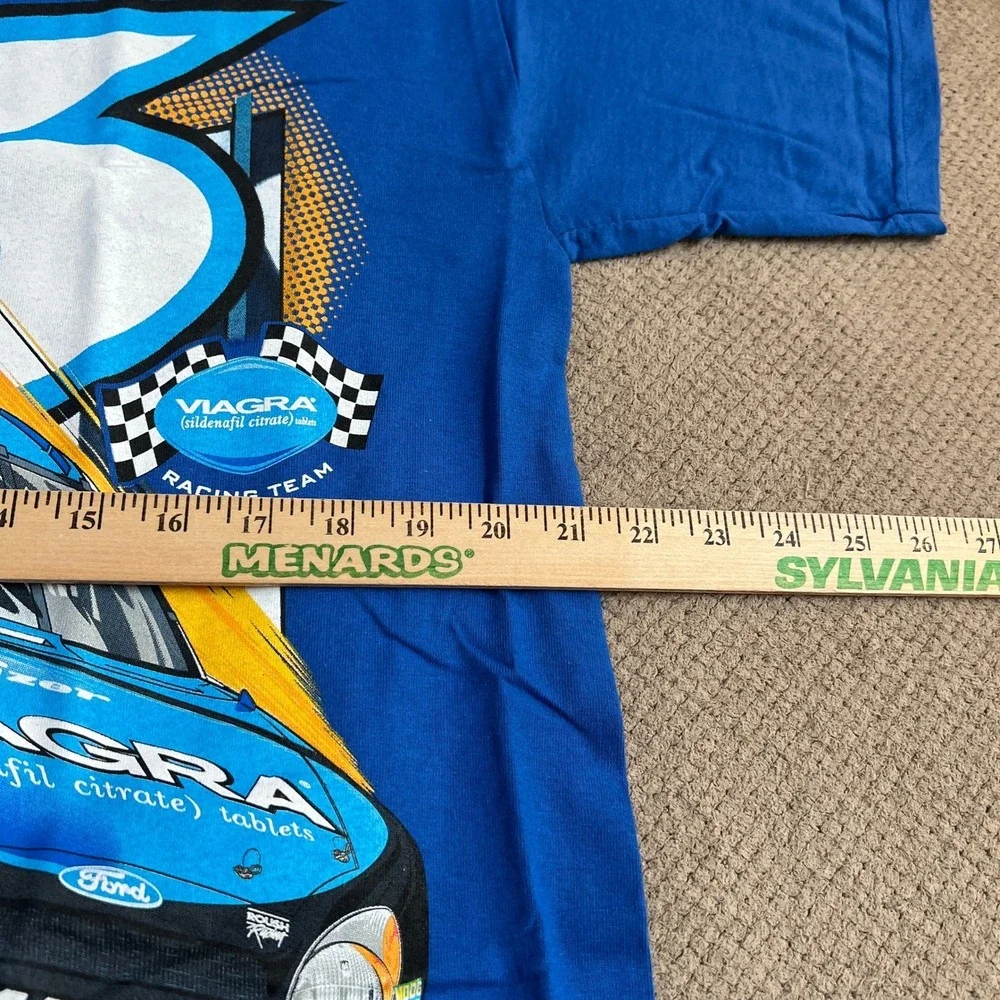 Vintage 2000s Mark Martin Racing Team NASCAR T-Shirt Blue Size‎ L